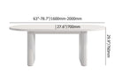 Oval White Dining Table & 6 White PU Leather Dining Chairs
