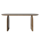 Oval Solid Wood Dining Table With Sturdy Pedestals