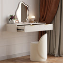 Modern White Floating Makeup Vanity Set With Drawers Dressing Table With Stool