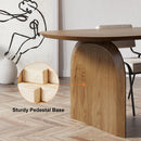 Oval Solid Wood Dining Table With Sturdy Pedestals