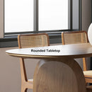Oval Solid Wood Dining Table With Sturdy Pedestals