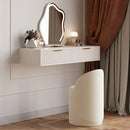 Modern White Floating Makeup Vanity Set With Drawers Dressing Table With Stool