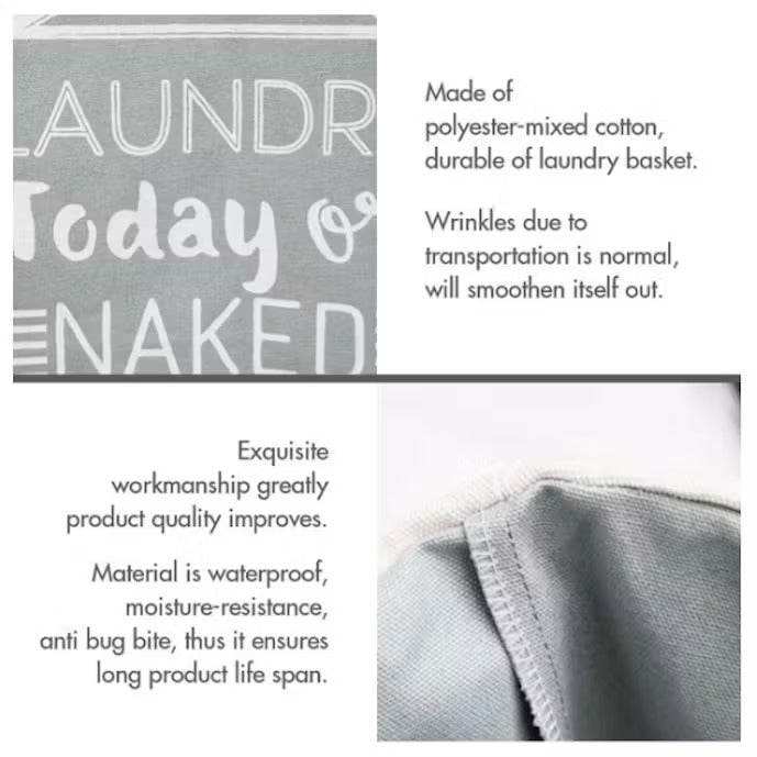 Grid Foldable Laundry Basket Room Organization & Storage-Random Color & Print Pack Of 2 By SOPT