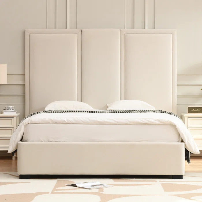 Platform Bed With Extra High Headboard and 2 Extra Large Capacity Drawers