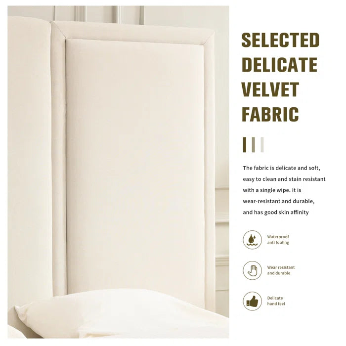 Platform Bed With Extra High Headboard and 2 Extra Large Capacity Drawers