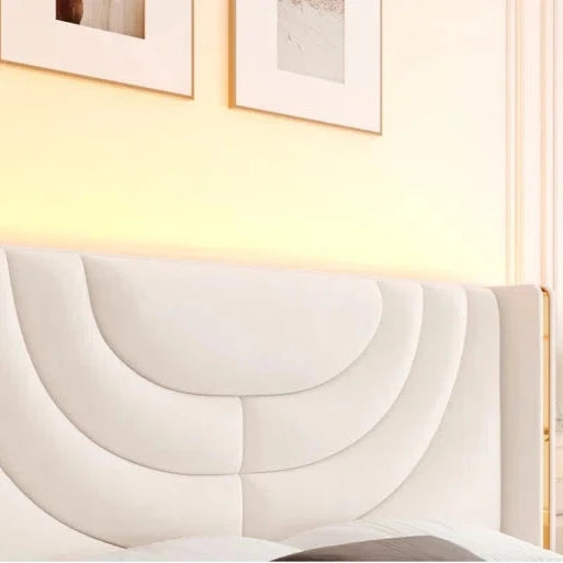 Luxurious Velvet Wingback Bed With Hidden Storage Solution