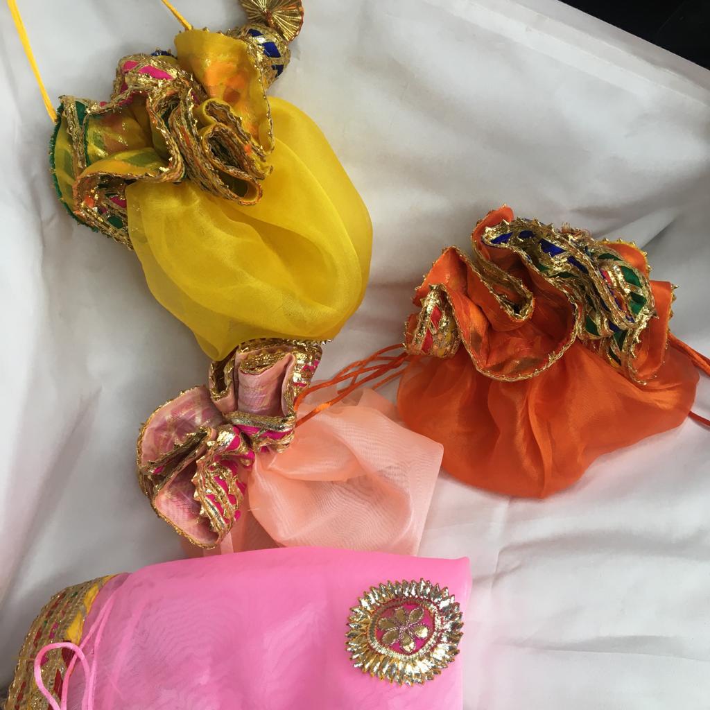 Gota Potli/ Thaal Cover/ Lap Tissue Potli For Gifting 1 PC Random Color By CC