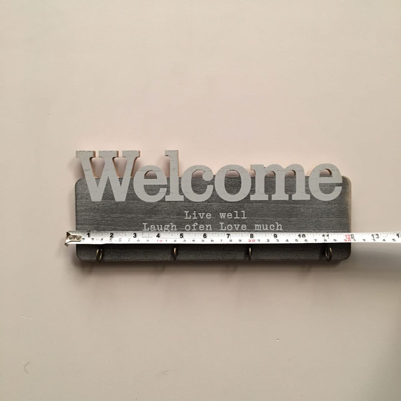 Welcome Sign Wall Hanging Key Holder with 4 Hooks-1 PC-BY APT