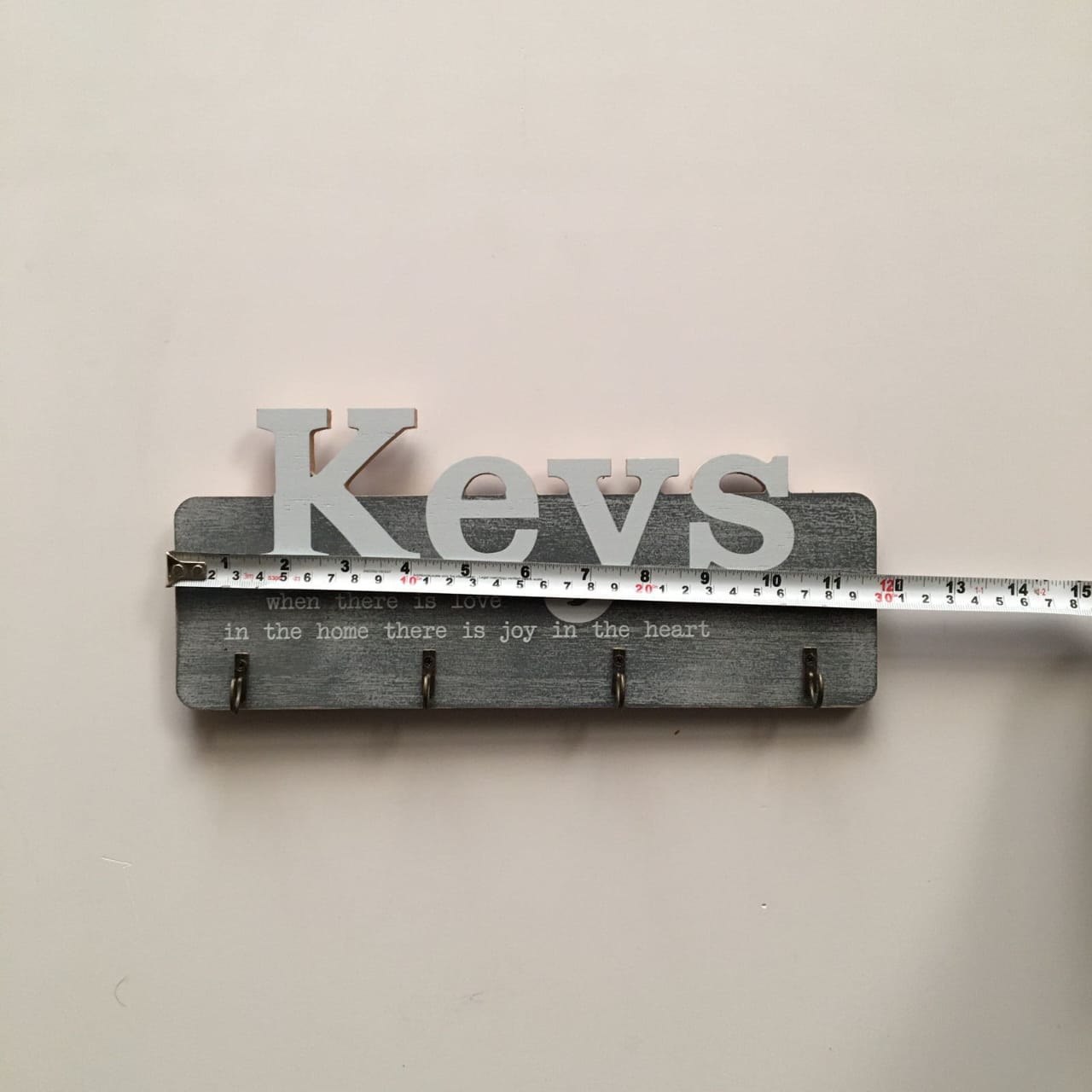 Rustic Wooden Wall Hanging Key Holder With 4 Hooks -1 PC-BY APT