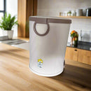 Stylish 8L Pedal Waste Bin Quilted Art Leather Design, Soft-Close Lid Random Color By APT