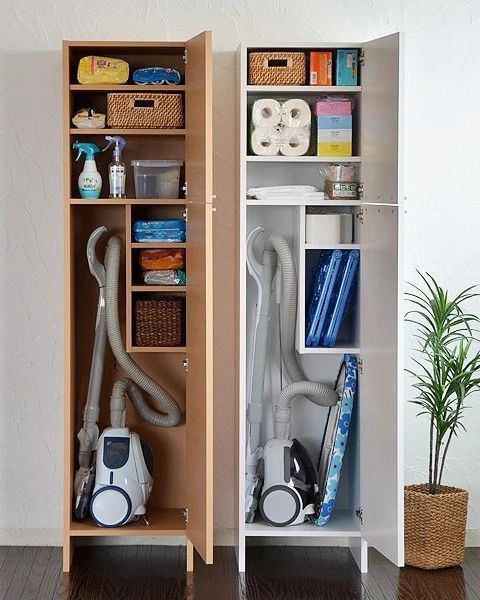 Fridge Size Bathroom Storage Cabinet / Vacuum Cleaner & Iron Board 