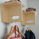 Space-Saving Wooden Wall-Mounted Shelf/Cloth Hook By Miza