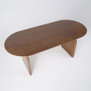 Oval Solid Wood Dining Table With Sturdy Pedestals