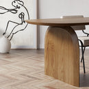 Oval Solid Wood Dining Table With Sturdy Pedestals