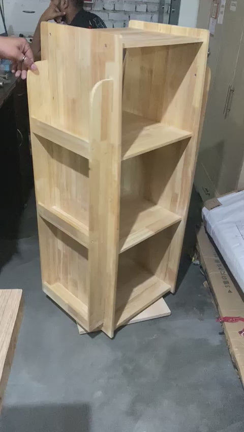 Revolving Bookshelf Swivel Wooden Rotating Bookcase By Miza