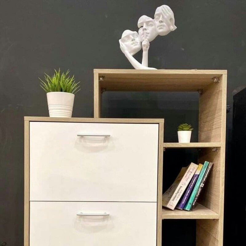 Shoe Cabinet With 3 Compartments For Hall / Living Room By Miza