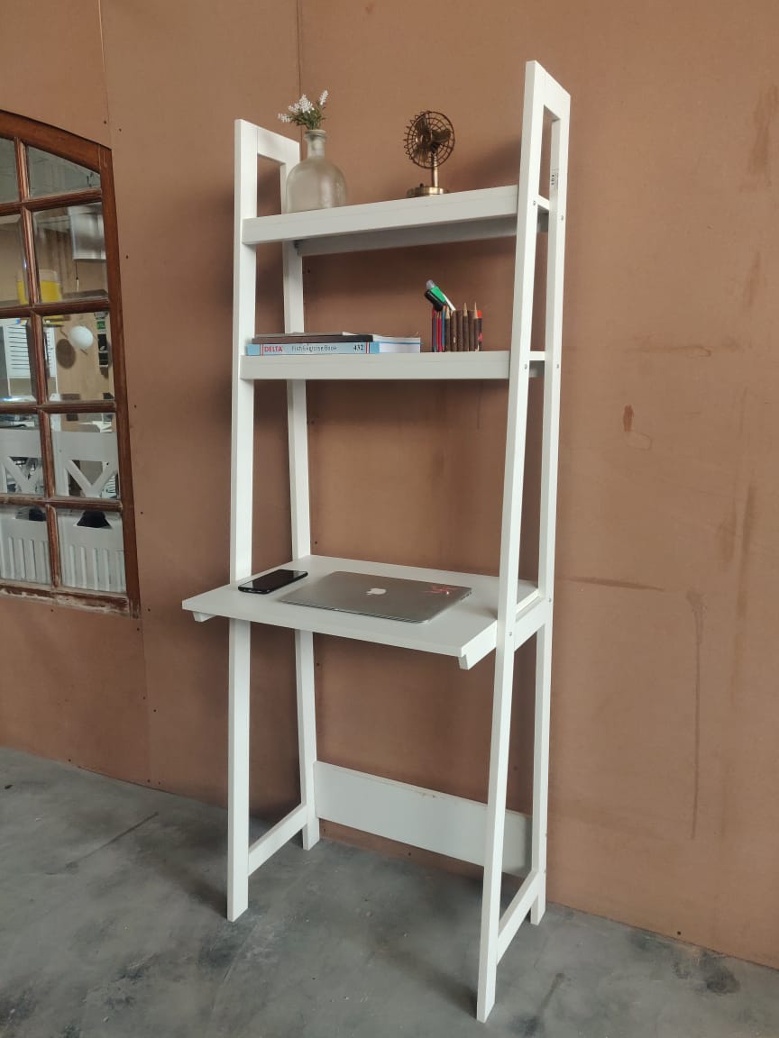 Ladder White Work From Home Study Table By Miza