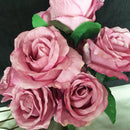 Artificial Flowers of 9 Roses Bunch Natural Home Decoration Flower Stick 1 Bunch