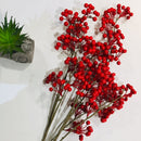 Artificial Fruit Red Berries For Christmas Decoration (83 cm Tall,1 Stick)