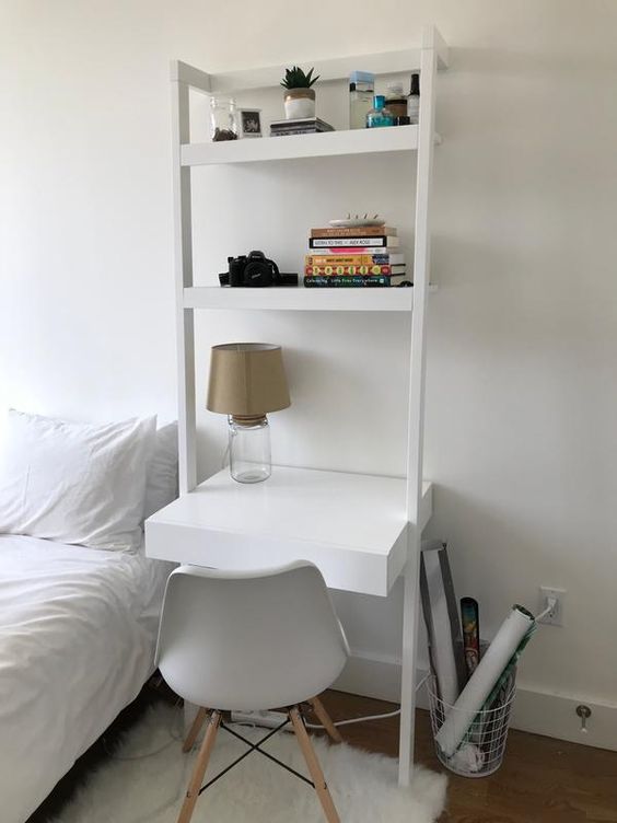 Ladder White Work From Home Study Table By Miza