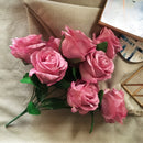 Artificial Flowers of 9 Roses Bunch Natural Home Decoration Flower Stick 1 Bunch