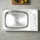 Nirali Eureka Single Bowl Kitchen Sink in Stainless Steel 304 Grade + PVC Plumbing Connector - peelOrange.com