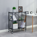 Carbon Steel Kitchen Shelf Floor-standing Multi-Layer Foldable Kitchen Rack Organiser & Multifunctional storage Holder - peelOrange.com