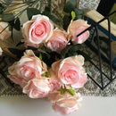 Artificial Flowers of 9 Roses Bunch Natural Home Decoration Flower Stick 1 Bunch