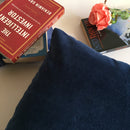 Luxurious Plain Blue Velvet Color Sofa Cushion Cover (16 x 16 ) 1Pc