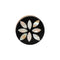 Petals Design Black & White Resin,Wood & MOP Cupboard Door Knob, Drawer Pull 1Pc