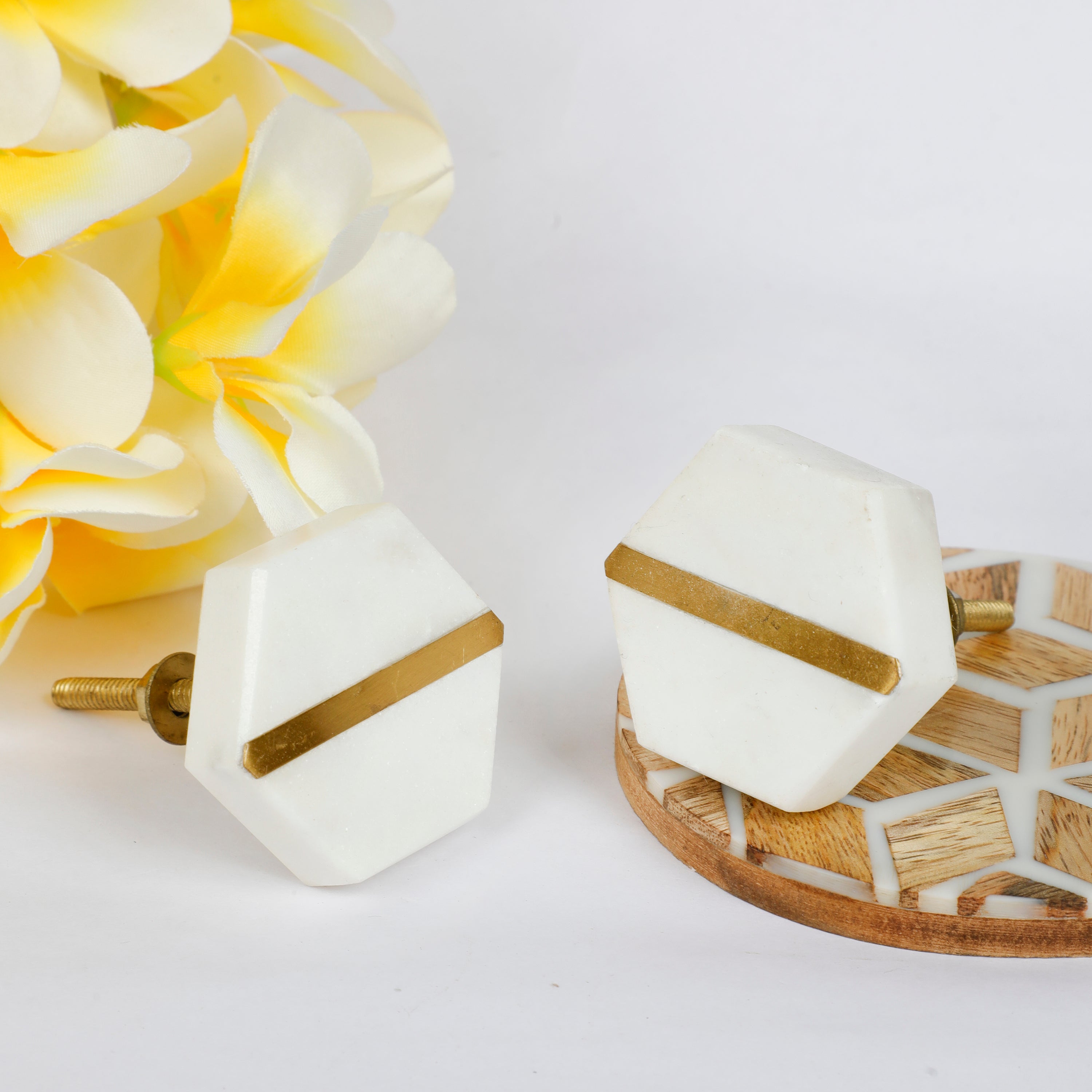 White Marble Stone Drawer& Cabinets Knobs