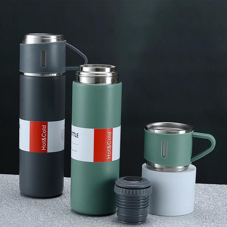 Double-Layer Steel Thermos Coffee Tumbler Travel Mug Business Trip Wat