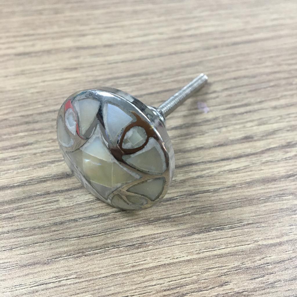 MOP & Brass Round Knobs for Kitchen Cabinets and Drawers 1PC