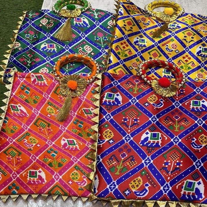 Potli Bag Stylish Bangle Shape Pearl Embroided Handle For Hand Bag Or