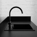 Nirali ELVO Quartz Single Bowl Kitchen Sink in Without Drainboard + PVC Plumbing Connector - peelOrange.com