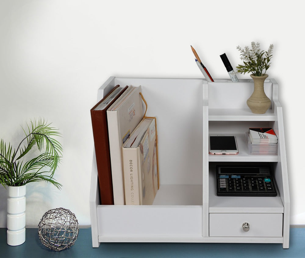 Multi Use Desktop Stationery Organizer Box with Drawer Rack By Miza