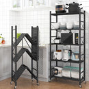 Carbon Steel Kitchen Shelf Floor-standing Multi-Layer Foldable Kitchen Rack Organiser & Multifunctional storage Holder - peelOrange.com