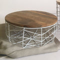 Metal Wire Fruit/Veggie/Multipurpose Basket With Wooden Lid For By Fita