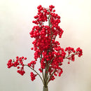 Artificial Fruit Red Berries For Christmas Decoration (83 cm Tall,1 Stick)