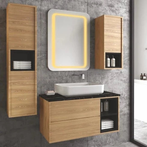 Class Wall Hanging Washbasin Vanity Cabinet Set Of 3 By TGF