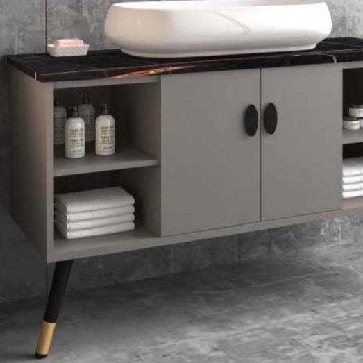 Florida 2 Legs With Wall Mount Washbasin Vanity Unit For Bathroom By TGF
