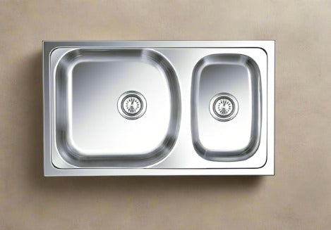 Nirali Gloria Bowl Kitchen Sink in  Stainless Steel 304 Grade + PVC Plumbing Connector - peelOrange.com