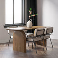 Oval Solid Wood Dining Table With Sturdy Pedestals