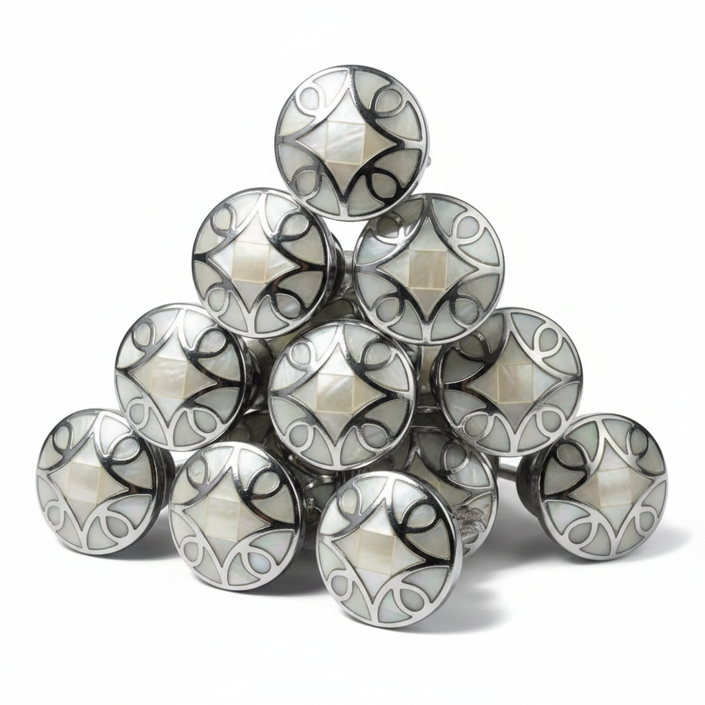 MOP & Brass Round Cabinet Knobs | Rust-Free Hardware for Door, Drawer, Wardrobe & Cupboard | Pack of 10