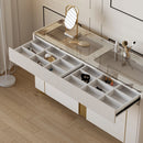 59"W 6 Drawer Dresser Glass Top Closet Island with Jewelry Display Storage
