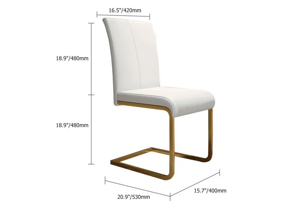 Oval White Dining Table & 6 White PU Leather Dining Chairs