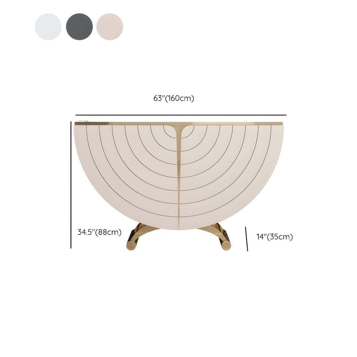 Modern Stone Top Console Table with Abstract Wood Base, 2 Cabinets and 2 Shelves