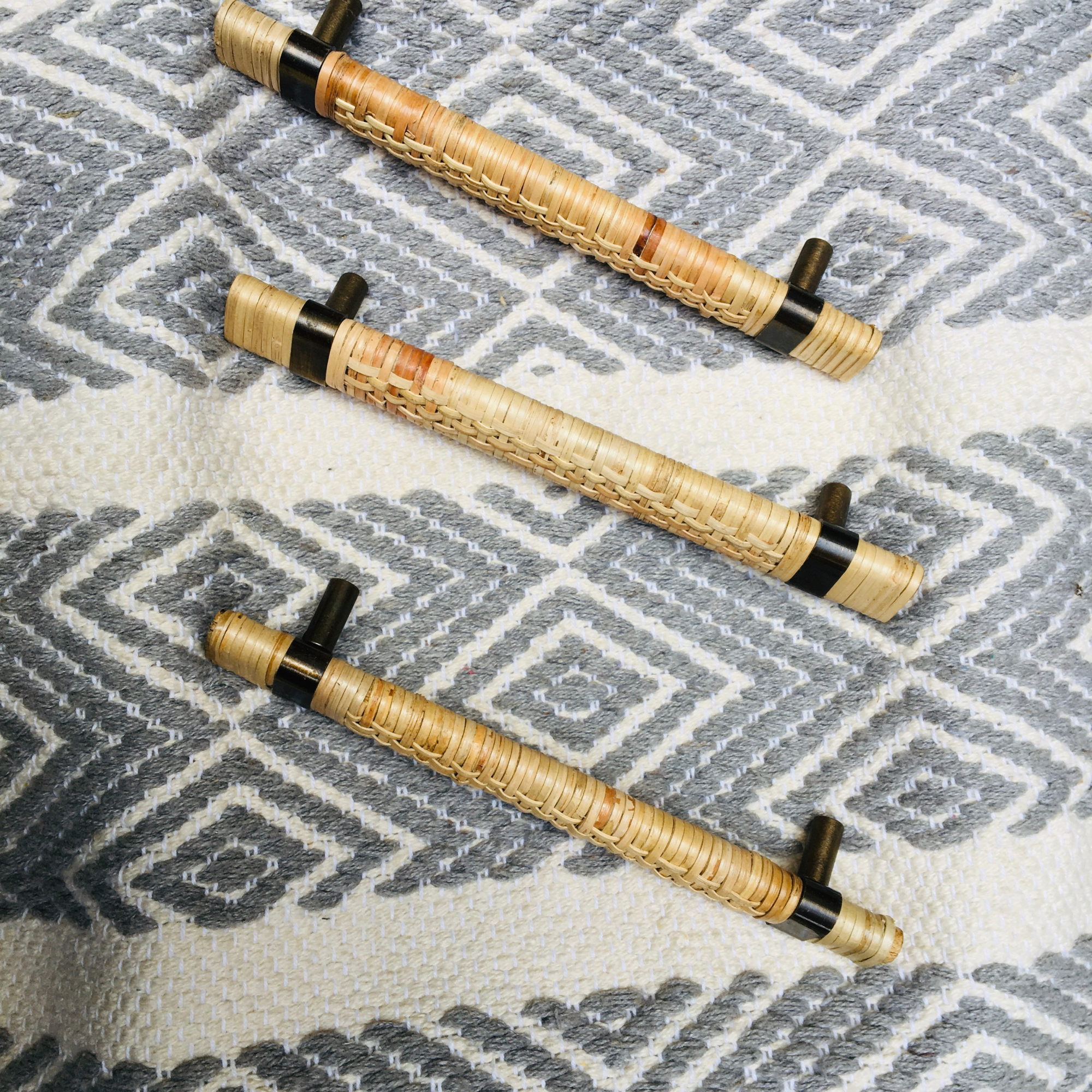 Large Rattan Cabinet Drawer handle With Weaving By MUC