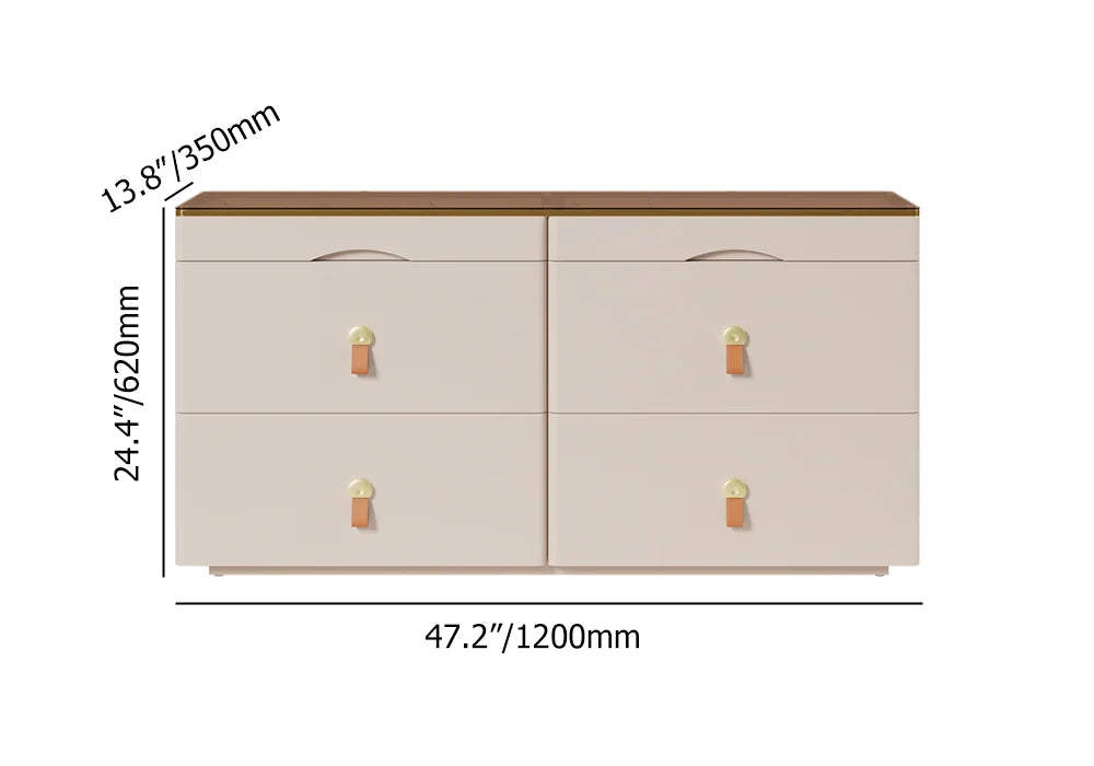 47 "W Glass Champagne Dresser 6 Drawer Closet Island With Jewelry Storage