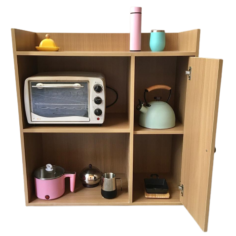 Microwave Storage Cabinet With Panel Door In Natural Wood By Miza